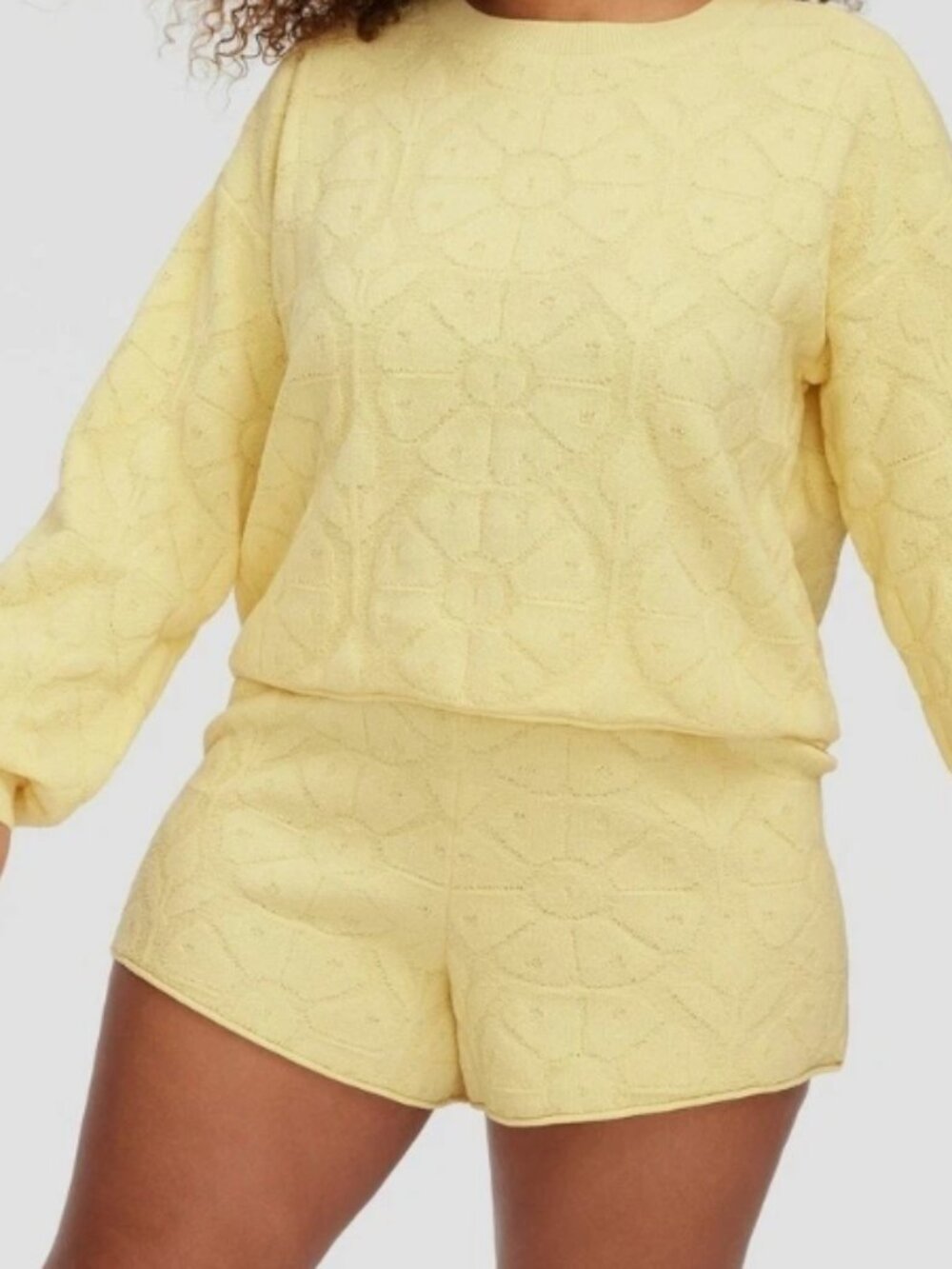 Roller Rabbit X Target Daisy Floral Embossed Terry Shorts Yellow Small